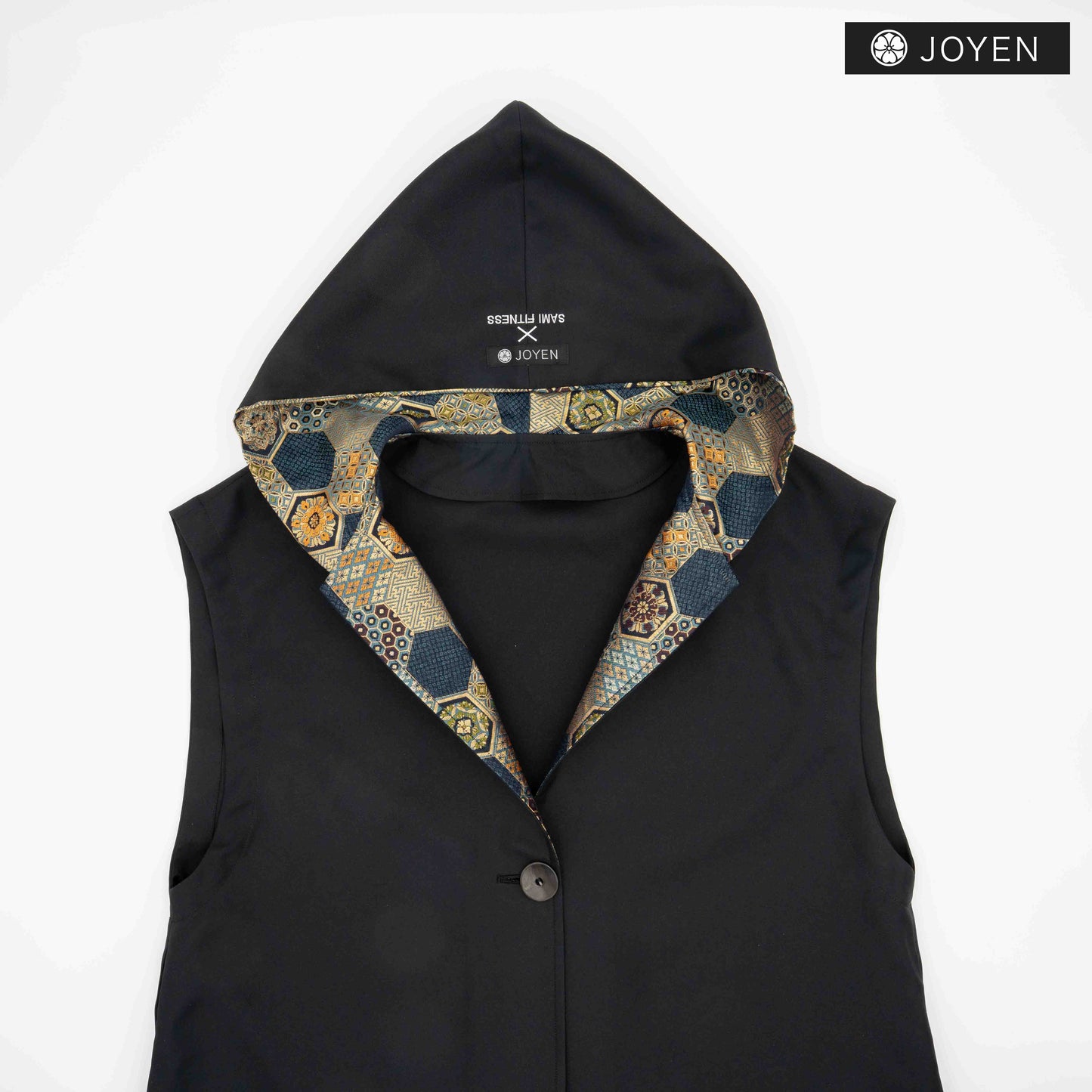 Nishijin Hoodie 369 Black with Green Kinran