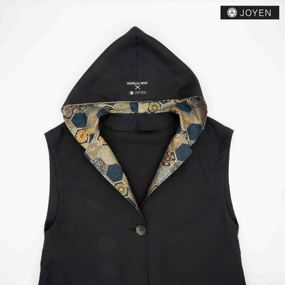 Nishijin Hoodie 369 Black with Green Kinran